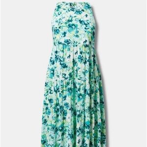 Maxi Washable Gauze Halter Tiered Dress